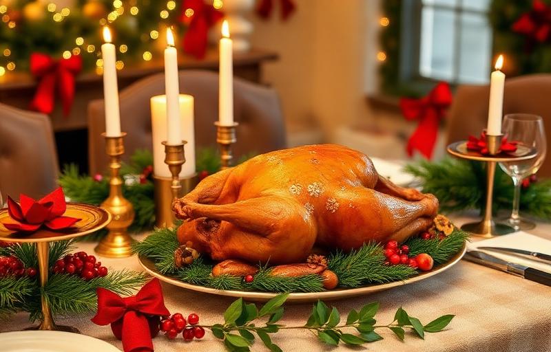 Christmas dinner table